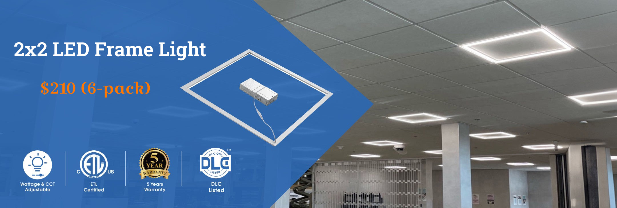 2x2 LED T-grid frame light