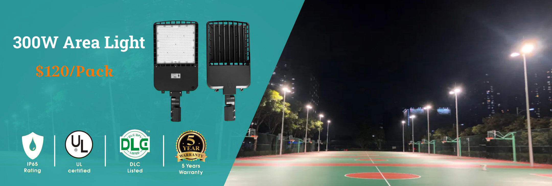 300W Parking lot light 5700k