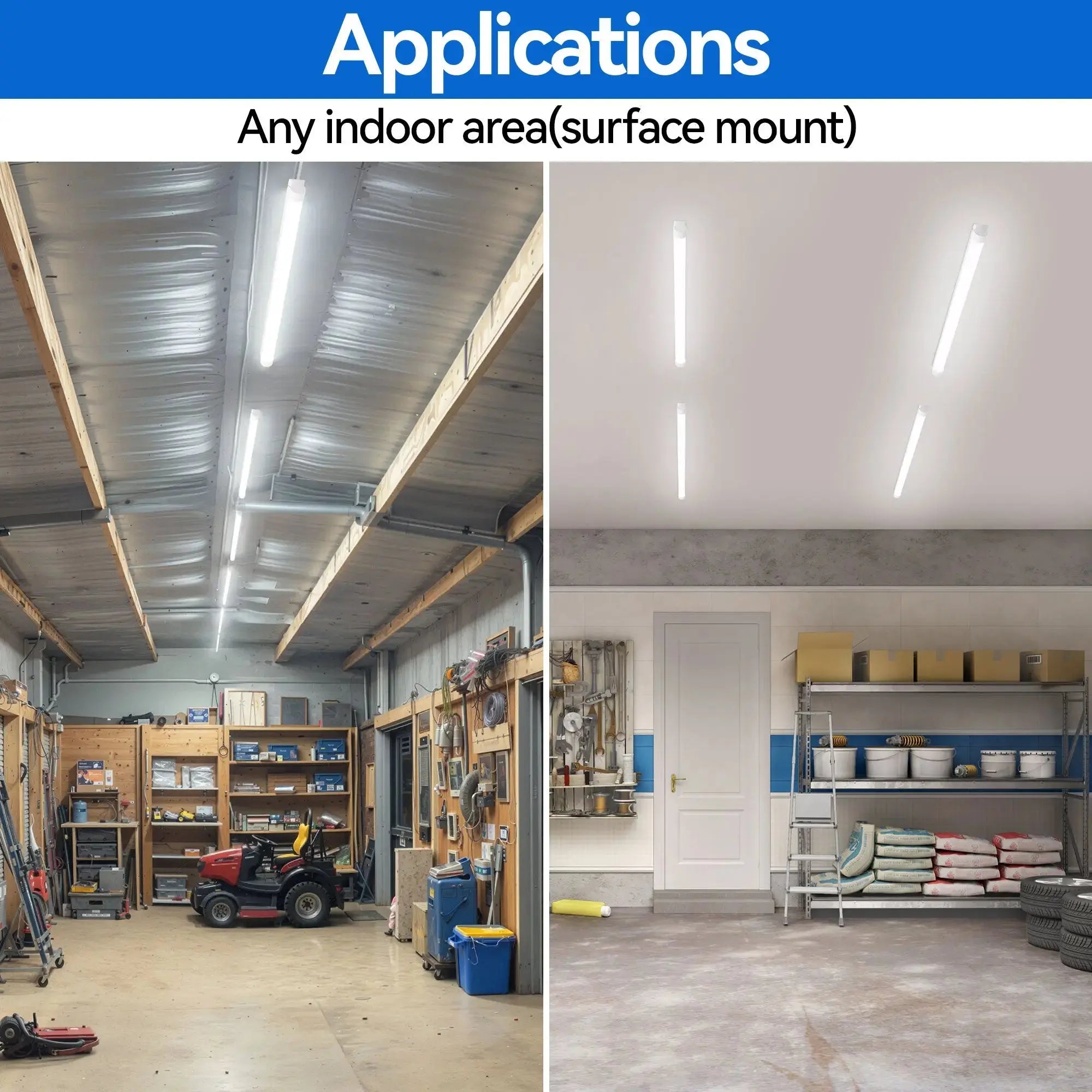 4ft LED shop light Wattage and CCT adjustable applications