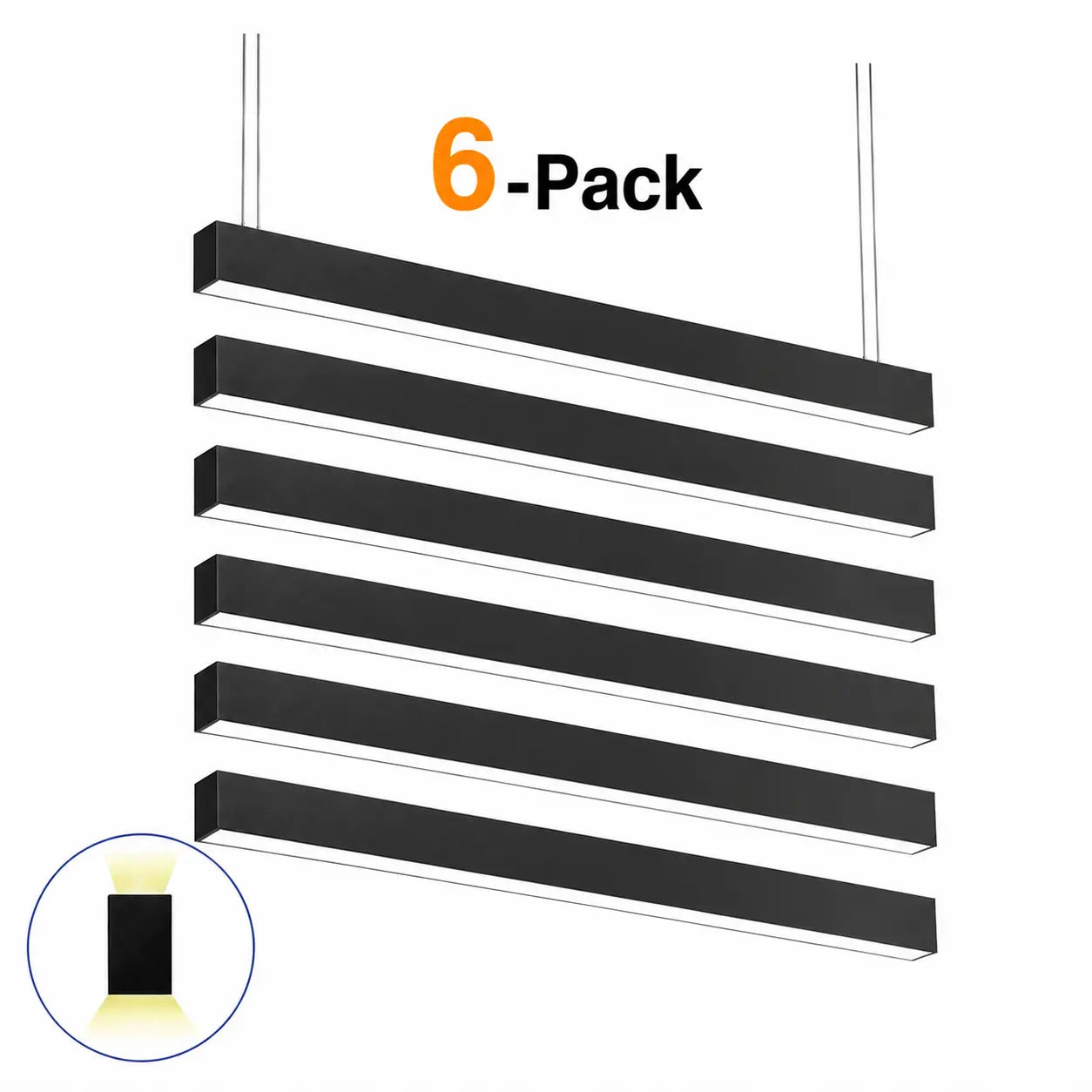 4ft LED Up and down Linear light (black-6-Pack) GIE