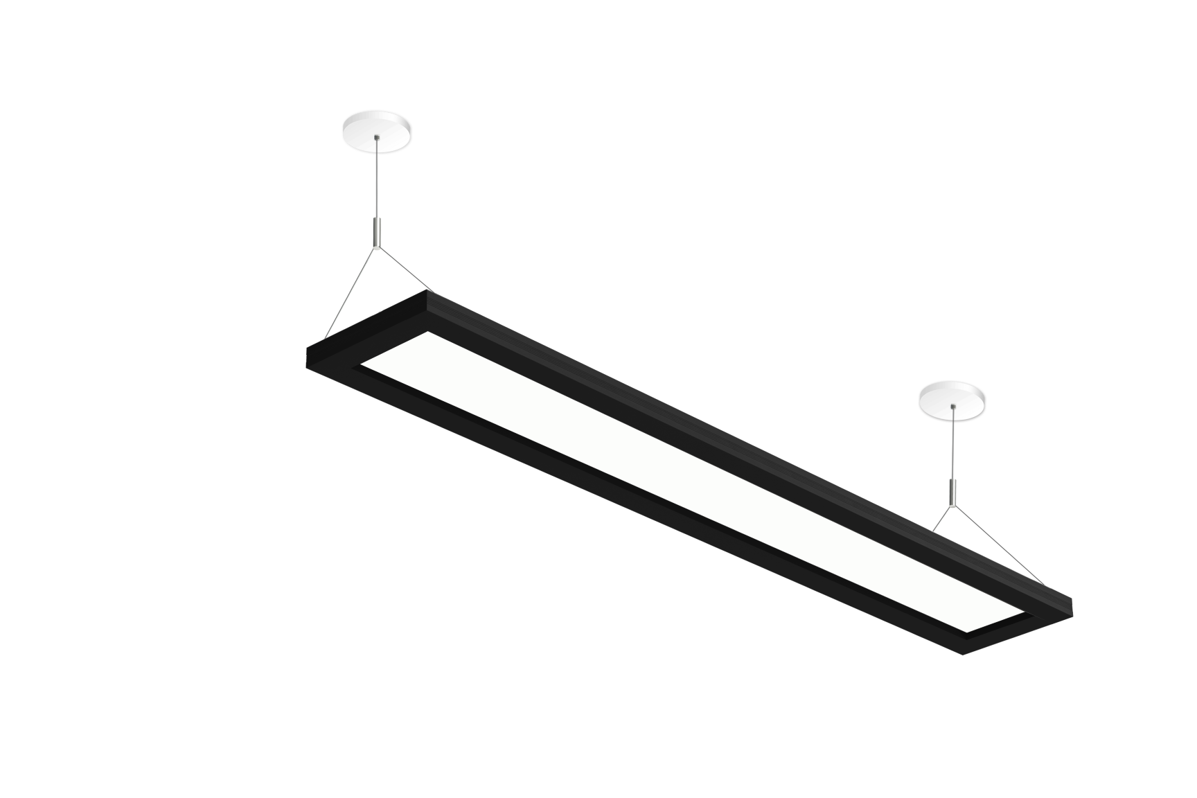 Meta updown linear light 4ft black front view