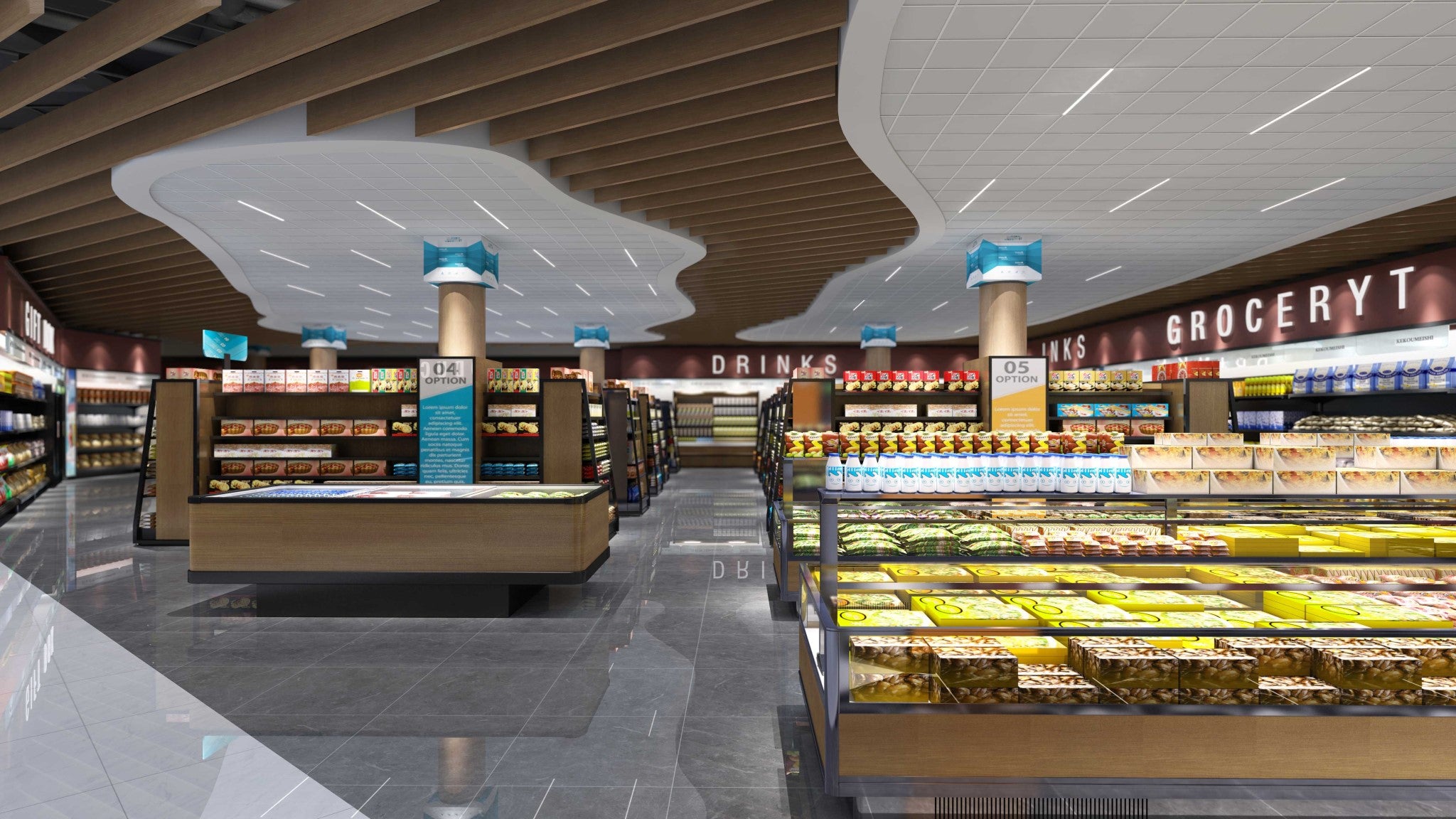 T-grid_linear_light_application_grocery store